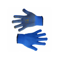 Перчатки вязанные синие с вкраплениями, L, (587) Украина | 16-030-1