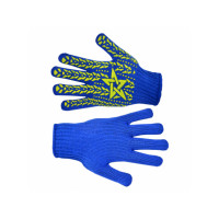 Перчатки вязанные синие с вкраплением "Звезда", L Украина | 16-030