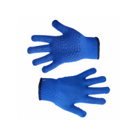 Перчатки вязанные синие с мелкими вкраплениями, L, (646) Украина | 16-031-1