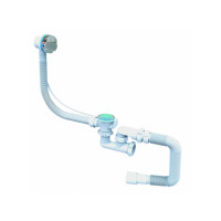 Сифон для ванни АВТОМАТ із гнучкою трубою 40х50 мм, переливом та нержавіючим випуском 1 1/2" Fonte | 77-511