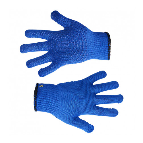 Перчатки вязанные синие с мелкими вкраплениями, L, (646)