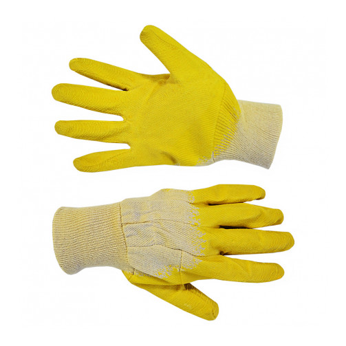 Перчатки стекольщика (б/п, желтое латексное покрытие на ладони)